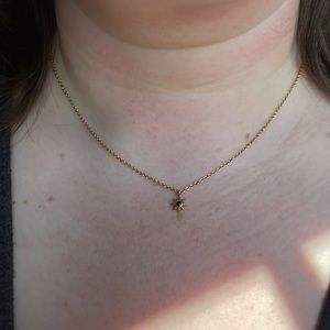 Mejuri Gold Vermeil Starburst Necklace in Onyx